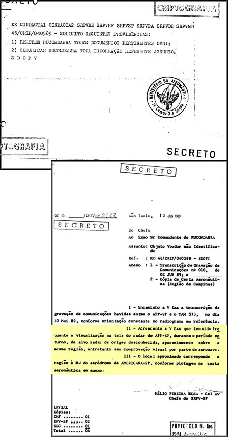 Secreto: instruções para comunicação de eventos OVNI ao NUCOMDABRA (Click para ampliar)