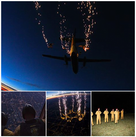 Postagem na página do Facebook do Gold Team de paraquedistas do Exército dos EUA