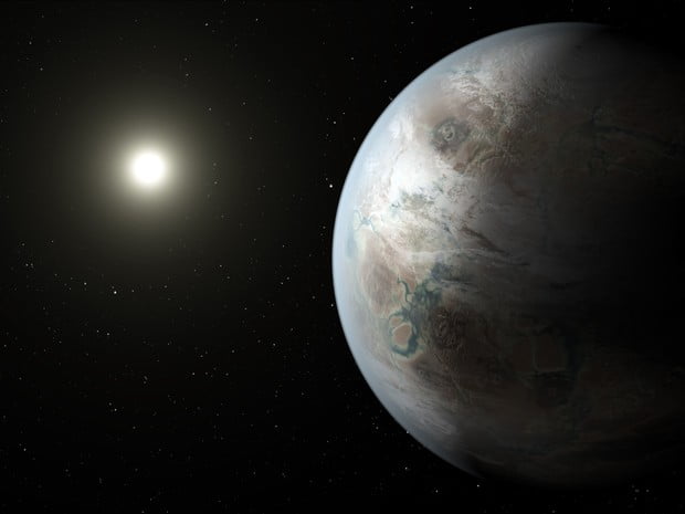 Concepção artística do exoplaneta Kepler-452b, encontrado em uma zona habitável (Foto: NASA/JPL-Caltech/T. Pyle)