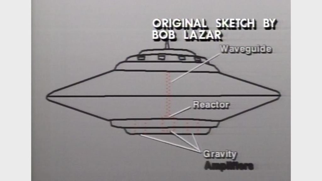 Esquema da nave "modelo esportivo" descrito por Bob Lazar
