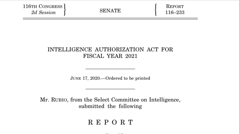 Trecho do documento do Senado que revela existência de Força Tarefa de OVNIs nos EUA, o novo Arquivo X