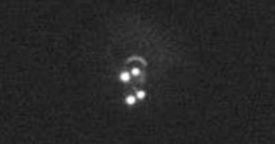 Suposto objeto fotografado a paritr de um telescópio em Burnet, Texas (EUA) em julho de 2020