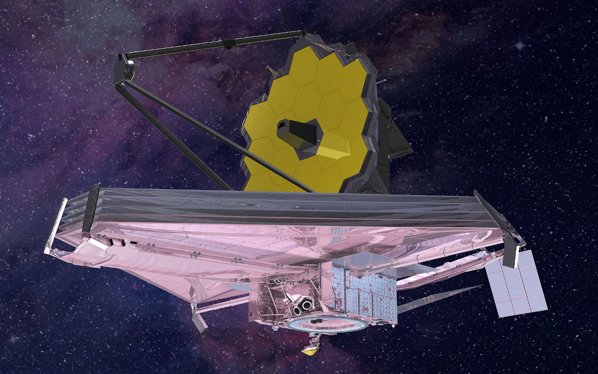 Concepção artística do telescópio espacial James Webb (Imagem: NASA/Divulgação)