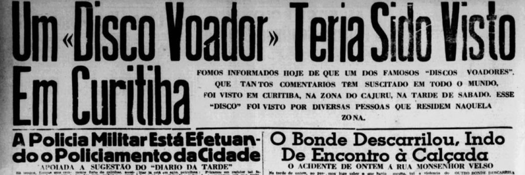 “Diário da Tarde” de 15 de agosto de 1947: Discos Voador em Curitiba