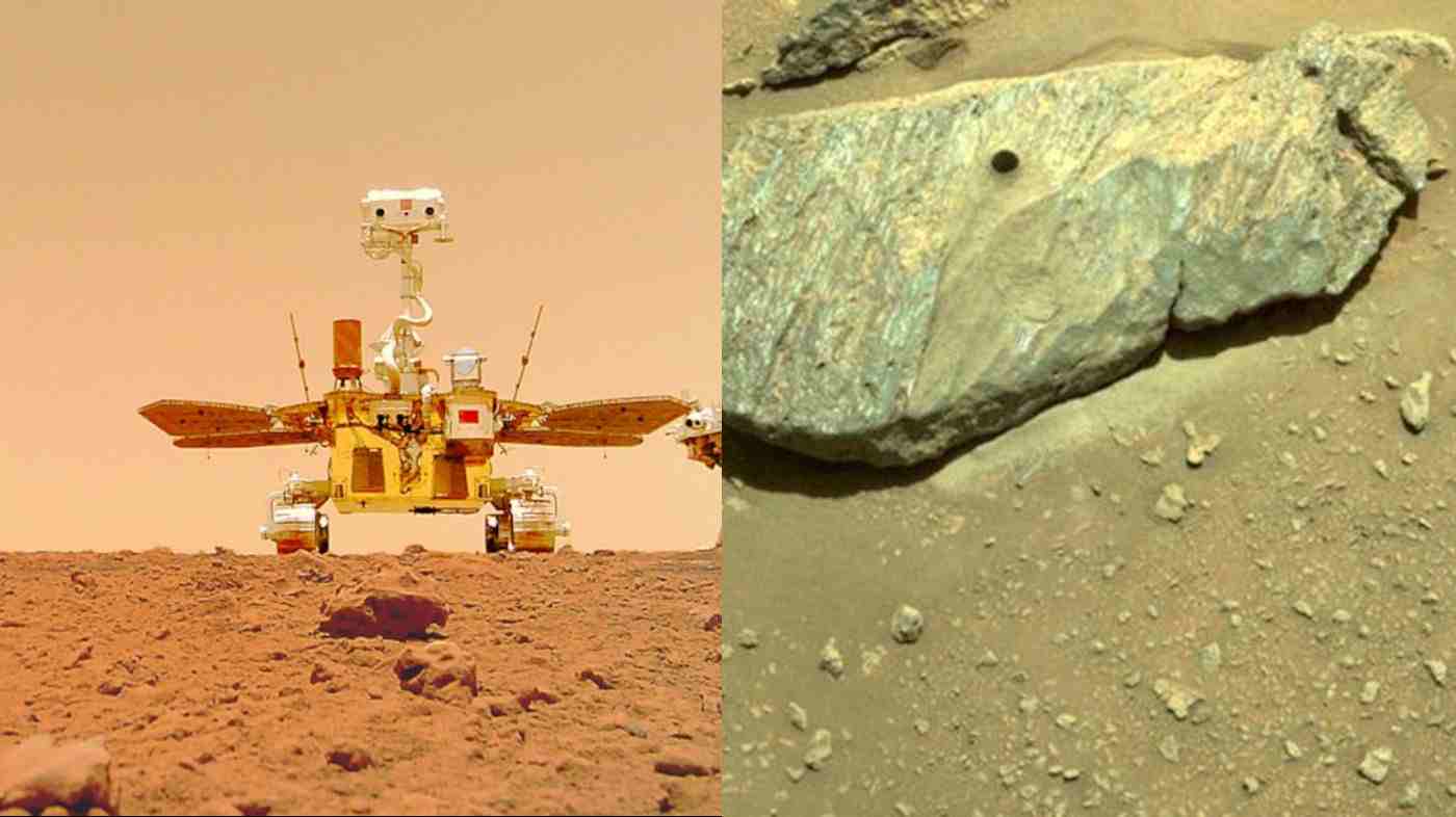 Como evoluíram as missões em Marte - Percy consegue amostras e chinês Zhurong envia novas fotos (Imagens CNSA)