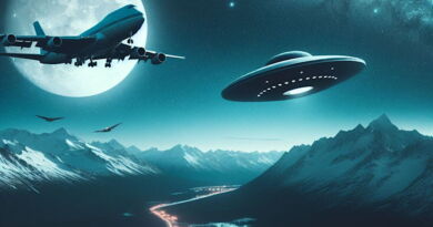 OVNIs gigantes perseguiram avião comercial nos céus do Alasca em 1986 (Imagem - Dall-E - Portal Vigília)
